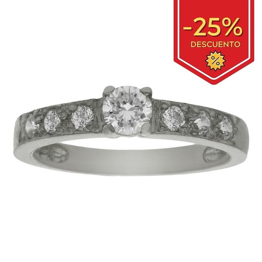 SORTIJA ORO BLANCO 18KL CIRCONITAS