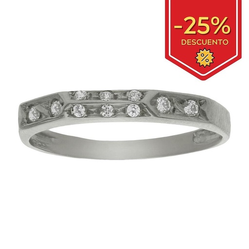 SORTIJA ORO BLANCO 18KL CIRCONITAS