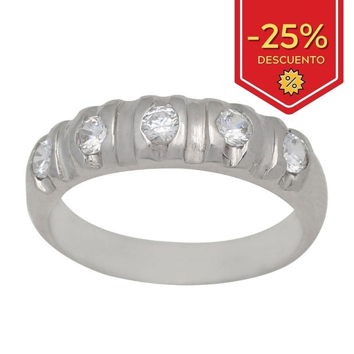 SORTIJA ORO BLANCO 18KL CIRCONITAS