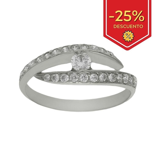SORTIJA ORO BLANCO 18KL CIRCONITAS