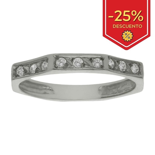 SORTIJA ORO BLANCO 18KL CIRCONITAS