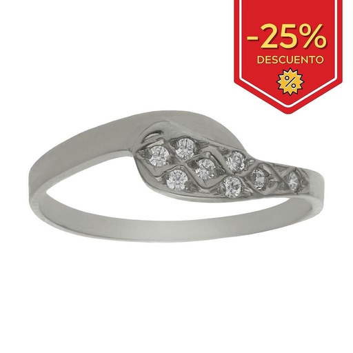 SORTIJA ORO BLANCO 18KL CIRCONITAS