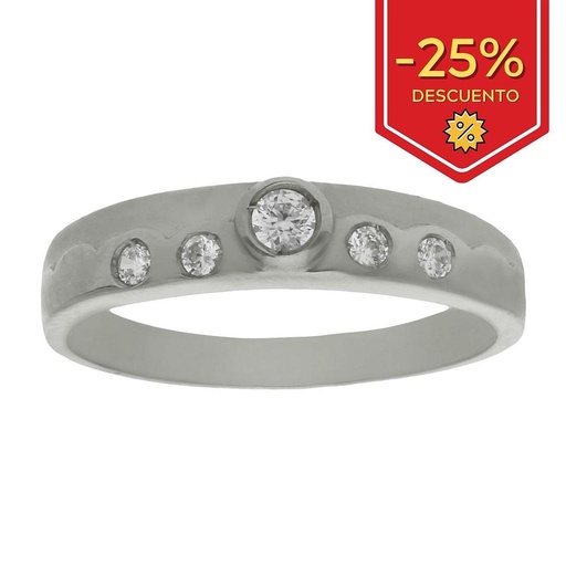 SORTIJA ORO BLANCO 18KL CIRCONITAS