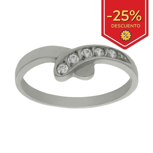 SORTIJA ORO BLANCO 18KL CIRCONITAS