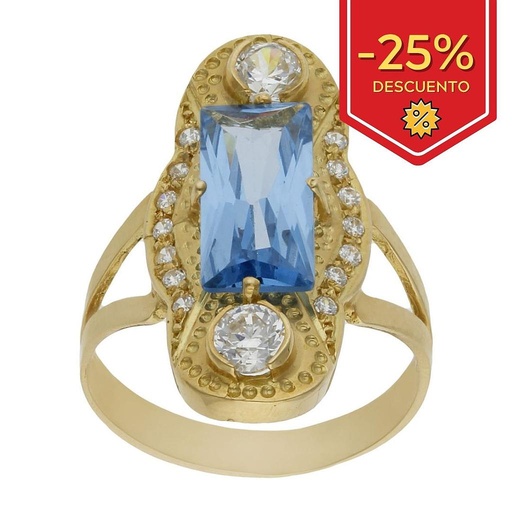 SORTIJA ORO 18KL LANZADERA CIRCONITAS