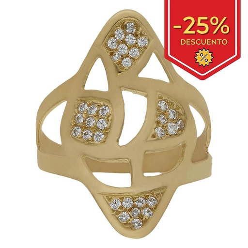 SORTIJA LANZADERA ORO 18KL CIRCONITAS