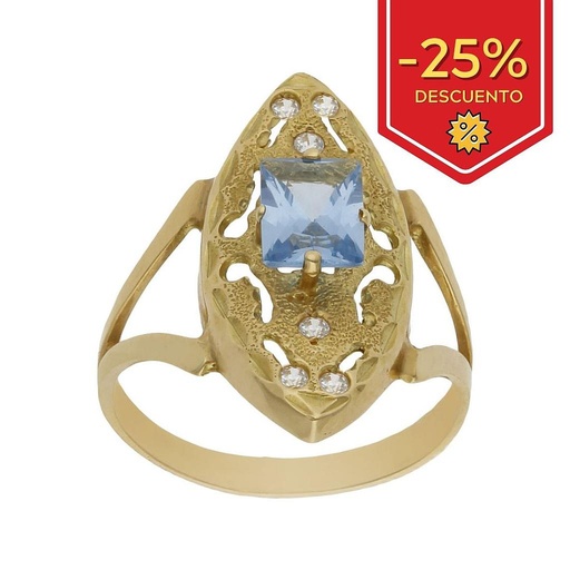 SORTIJA ORO 18KL LANZADERA CIRCONITAS