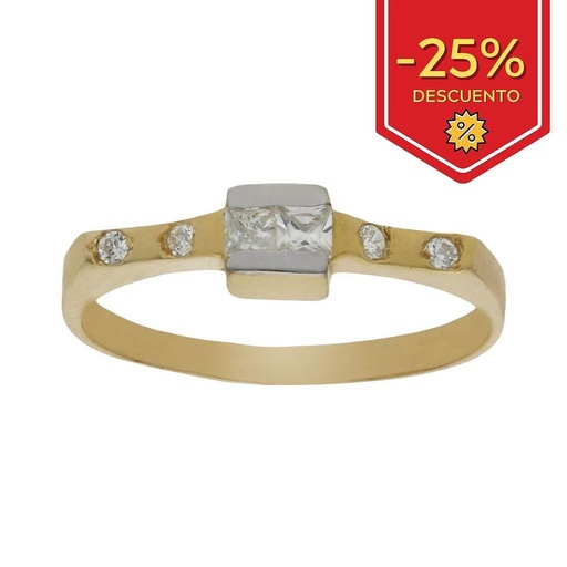 SORTIJA BICOLOR ORO 18KL CIRCONITAS