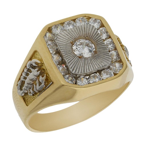 SOLITARIO ORO 18KL BICOLOR CIRCONITAS