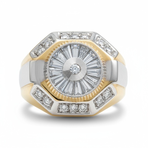 SOLITARIO ORO 18KL BICOLOR CIRCONITAS