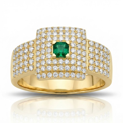 SORTIJA ORO 18KL CRISOPAL Y CIRCONITAS