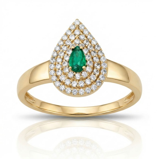 SORTIJA ORO 18KL CRISOPAL Y CIRCONITAS