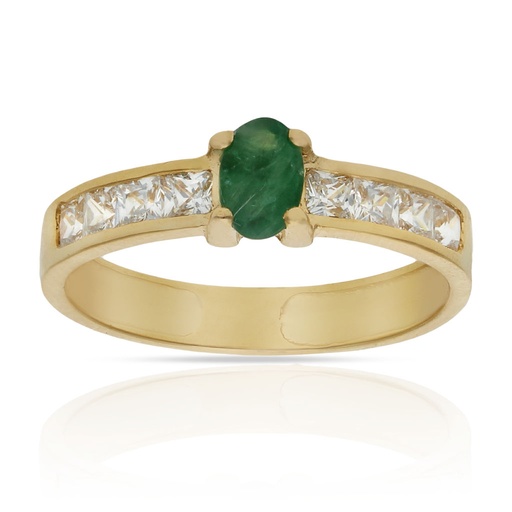 SORTIJA ORO 18KL ESMERALDA FINA