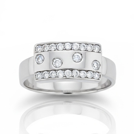 SORTIJA ORO BLANCO 18KL  CIRCONITAS