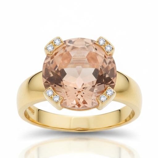 SORTIJA ORO 18KL CIRCONITAS + PIEDRA COLOR