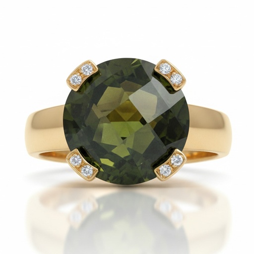 SORTIJA ORO 18KL OLIVINA