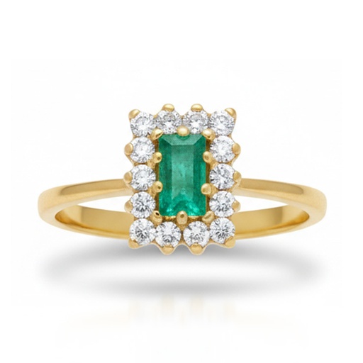SORTIJA ORO 18KL ESMERALDA FINA