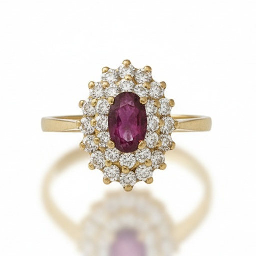 SORTIJA ORO 18KL RUBI FINO