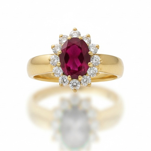 SORTIJA ORO 18KL RUBI FINO