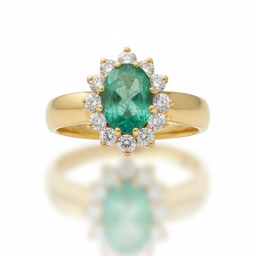 SORTIJA ORO 18KL ESMERALDA FINA