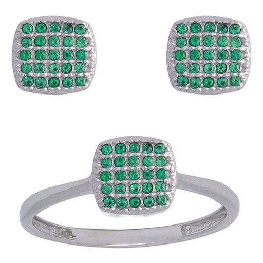 SORTIJA ORO BLANCO 18KL COLOR VERDE