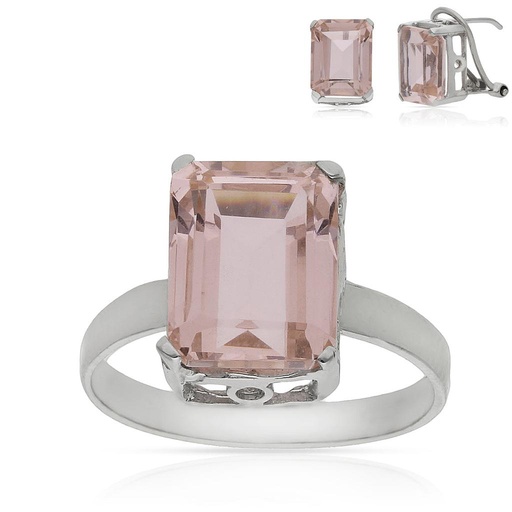 SORTIJA ORO BLANCO 18KL NANO MORGANITA