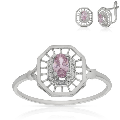 SORTIJA ORO BLANCO 18KL ROSA