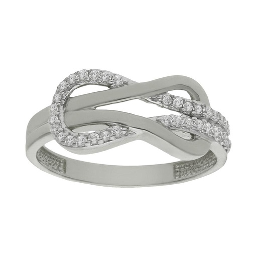 SORTIJA ORO BLANCO 18KL INFINITO CIRCONITAS