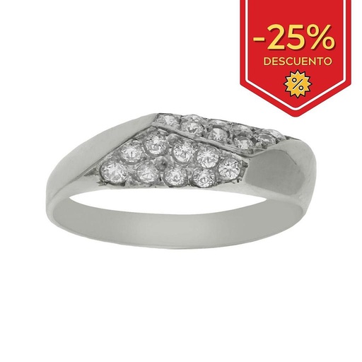 SORTIJA ORO BLANCO 18KL CIRCONITAS