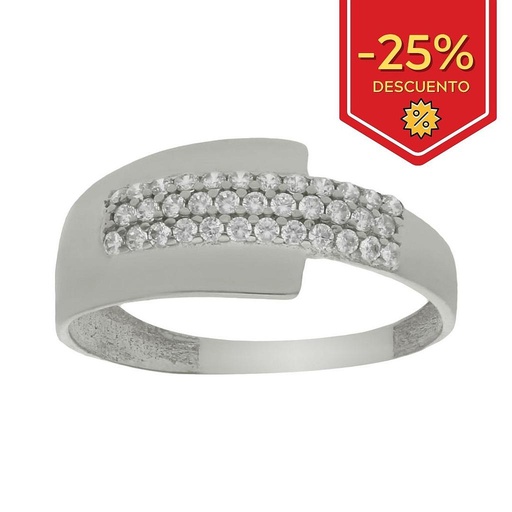 SORTIJA ORO BLANCO 18KL CIRCONITAS