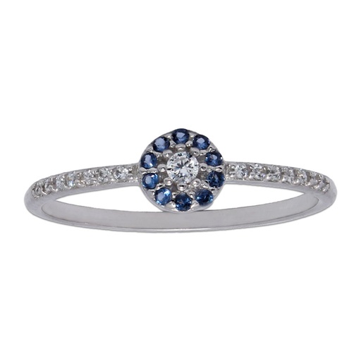 SORTIJA ORO BLANCO 18KL - COLOR AZUL