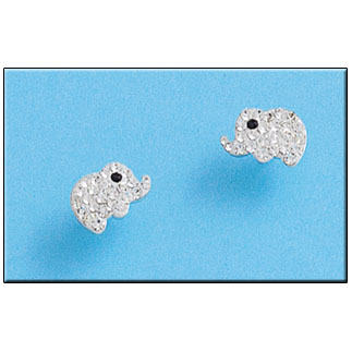 [AG1201] PENDIENTE PLATA 925M ELEFANTE CIRCONITAS