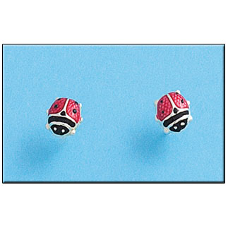 [AG1208] PENDIENTE PLATA 925MM MARIQUITA MEDIANA