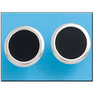 [AG1234] PENDIENTE PLATA 925MM CIRCULO NEGRO - 17MM