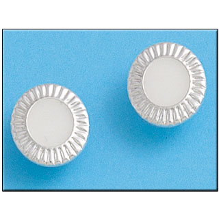 [AG1239] PENDIENTE PLATA 925MM CIRCULO BLANCO - 15MM