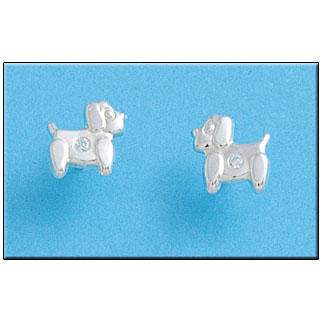 [AG1249] PENDIENTES PERRO GRANDE PLATA 925MM