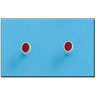 [AG1264] PENDIENTE PLATA 925MM OVAL ROJO