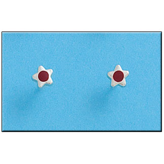 [AG1266] PENDIENTES PLATA 925MM ESTRELLA ROJA - 5MM