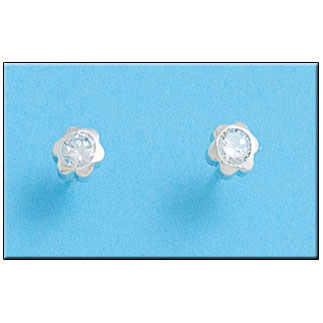 [AG1296] PENDIENTE PLATA 925MM FLOR CIRCONITA