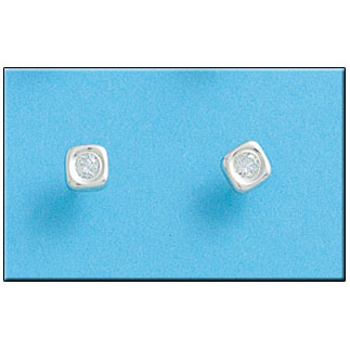 [AG1307] PENDIENTE PLATA 925MM CUADRADO PEQUEÑO