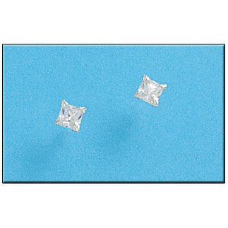 [AG1325] PENDIENTE PLATA 925MM CUADRADO - 4.6X4.6MM