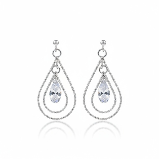 [AG1351] PENDIENTES LAGRIMA PLATA 925MM