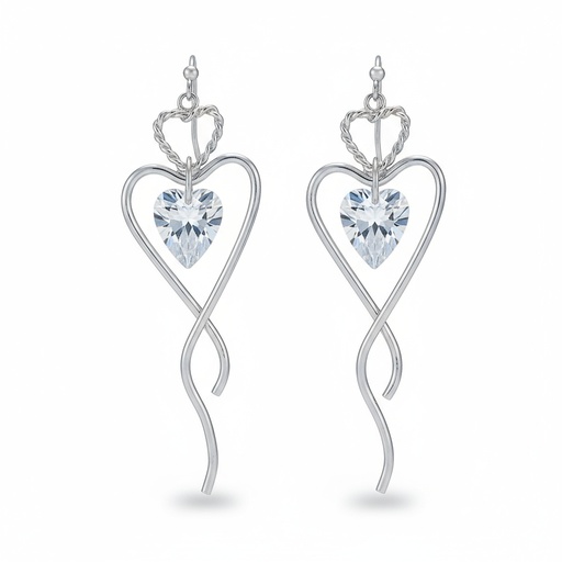[AG1352] PENDIENTES CORAZON PLATA 925MM