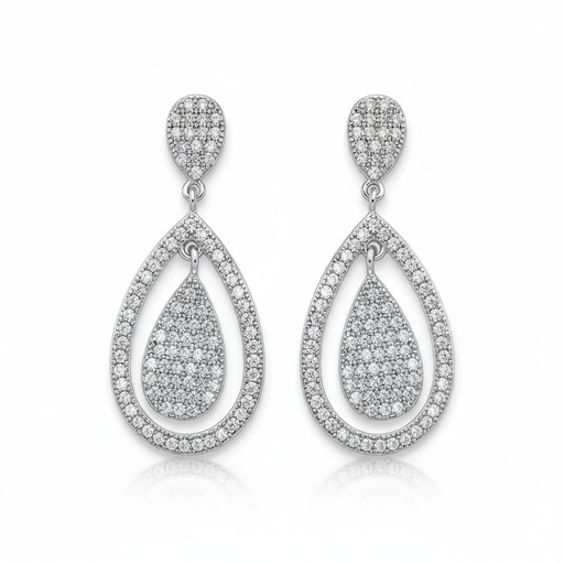 [AG1389] PENDIENTES PLATA 925MM LAGRIMA CIRCONITAS