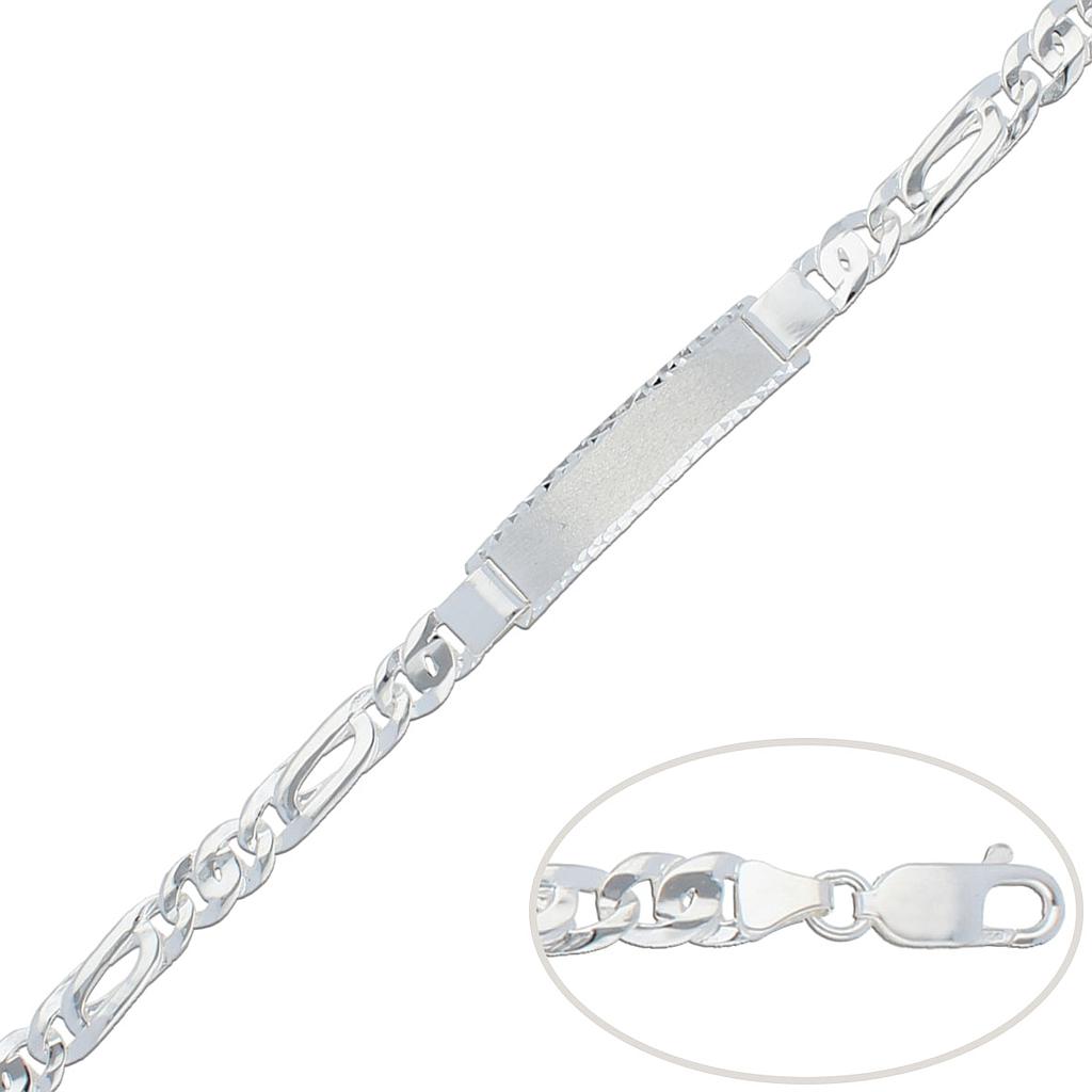 PULSERA CON PLACA PLATA 925MM - 7MM