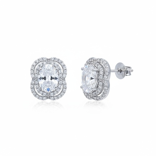 [AG1475] PENDIENTES PLATA 925MM CIRCONITAS