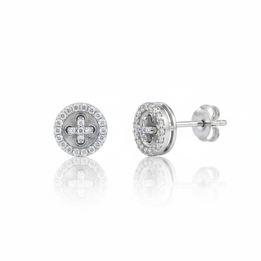 [AG1476] PENDIENTES PLATA 925MM REDONDO CIRCONITA