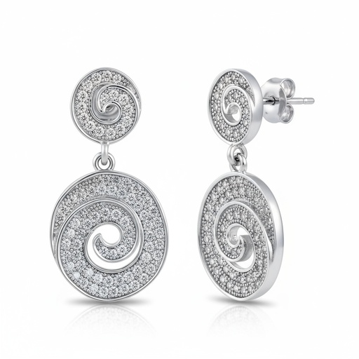 [AG1547] PENDIENTES PLATA 925MM CIRCONITAS