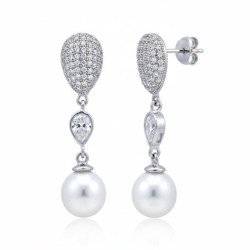 [AG1553] PENDIENTES PLATA 925MM PERLAS