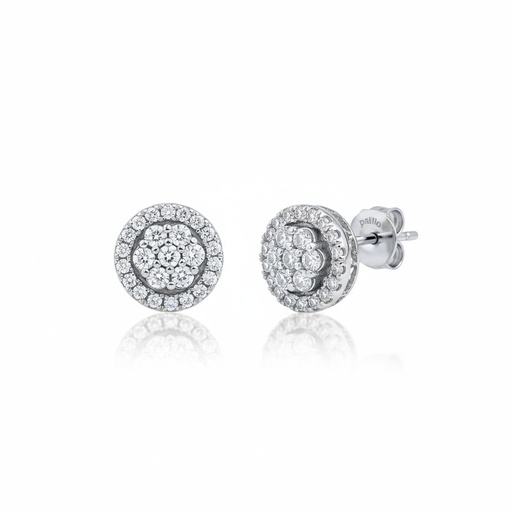 [AG1578] PENDIENTES REDONDO CIRCONITA PLATA 925MM